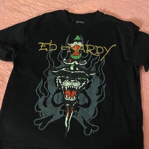 Ed Hardy Black Tee with Fierce Graphic